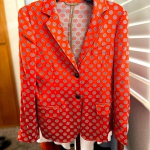 Etro Multicolor Two Button Pointer Collar satin acetate Blazer EUC IT 42